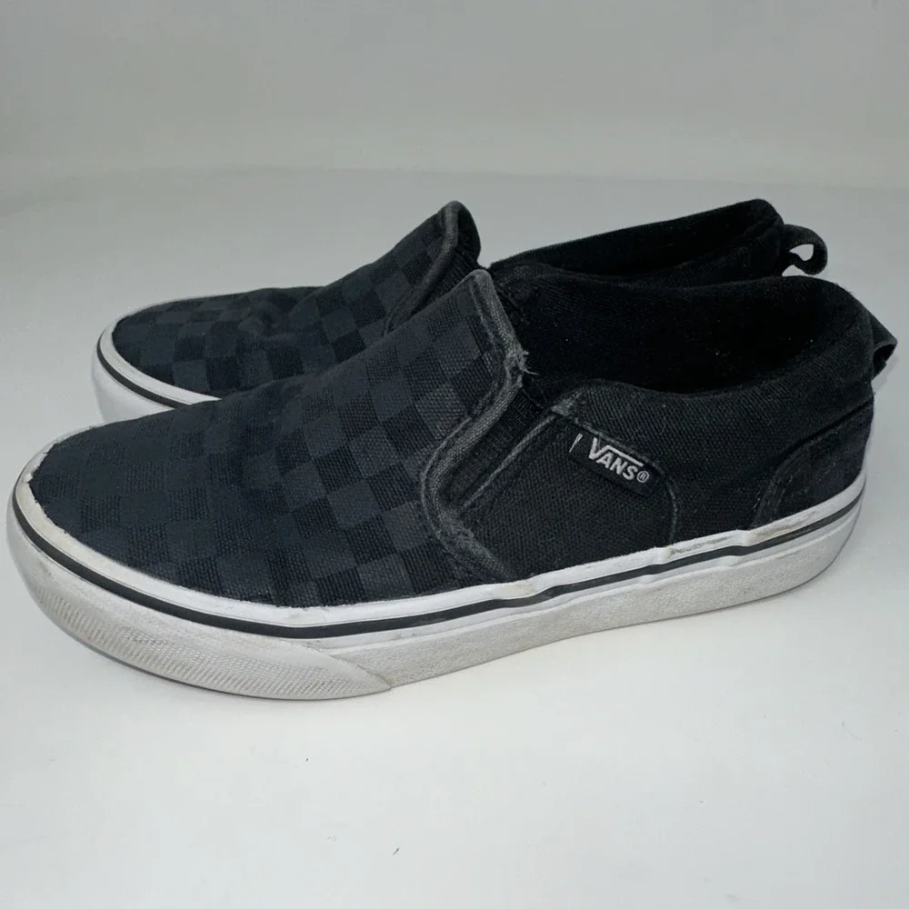 Vans Classic Black Checkerboard Slip Ons‎ Kids Size 1